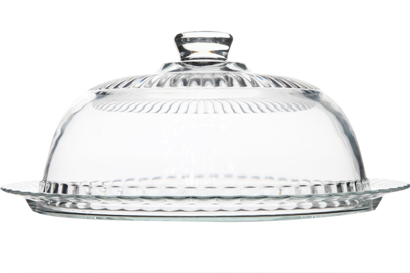 Cloche + plateau en verre D32cm - Set fin de serie